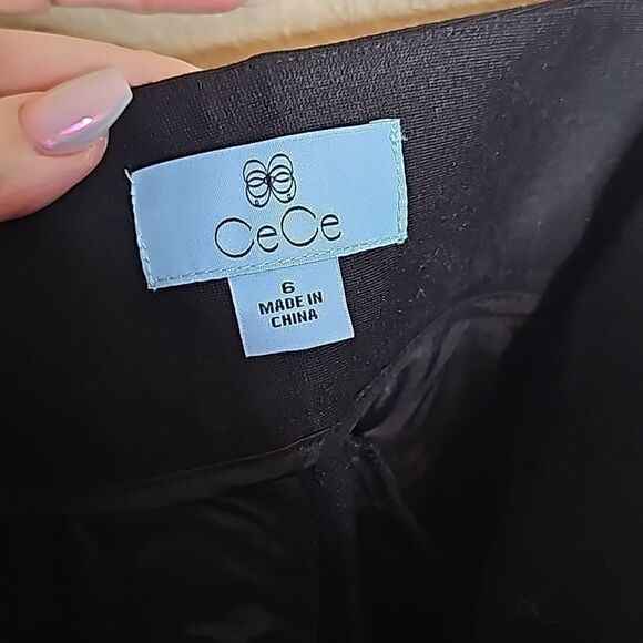 NWT Cece 6 Essentials Black Ponte knit pants - Picture 10 of 11